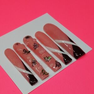 Pink and Black Nail Art Set